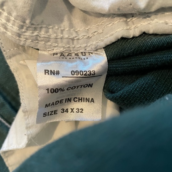 Pacsun Forest Green Slim Fit Non-Stretch Denim Jeans Men's Size 34x32 - Picture 6 of 6